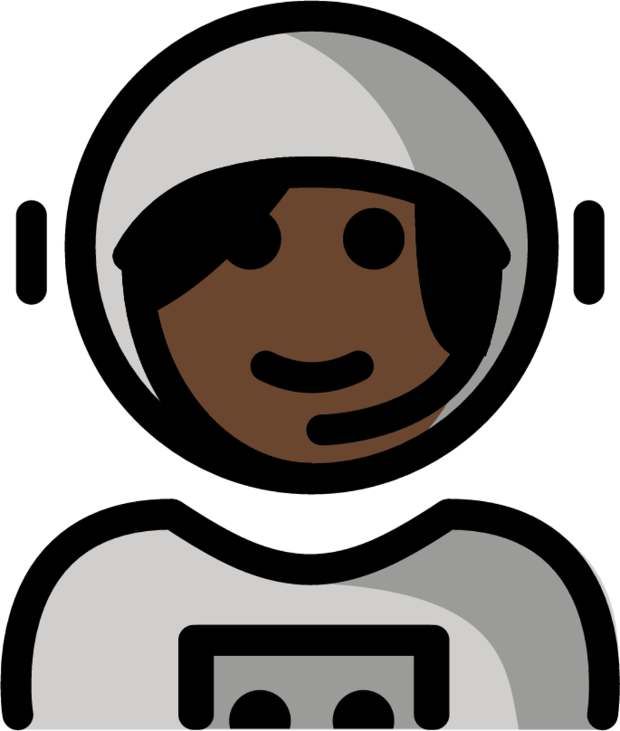 woman astronaut: dark skin tone emoji