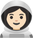 woman astronaut: light skin tone emoji
