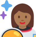 woman astronaut: medium-dark skin tone emoji