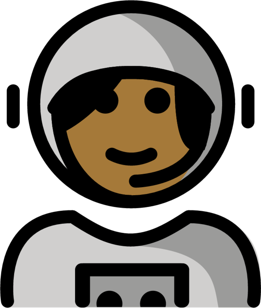 woman astronaut: medium-dark skin tone emoji