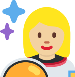 woman astronaut: medium-light skin tone emoji