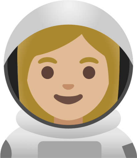 woman astronaut: medium-light skin tone emoji