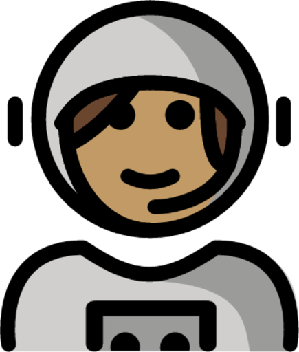 woman astronaut: medium skin tone emoji