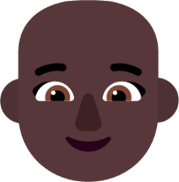 woman bald dark emoji