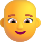 woman bald default emoji