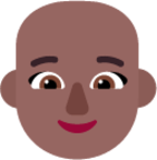 woman bald medium dark emoji