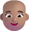 woman bald medium emoji