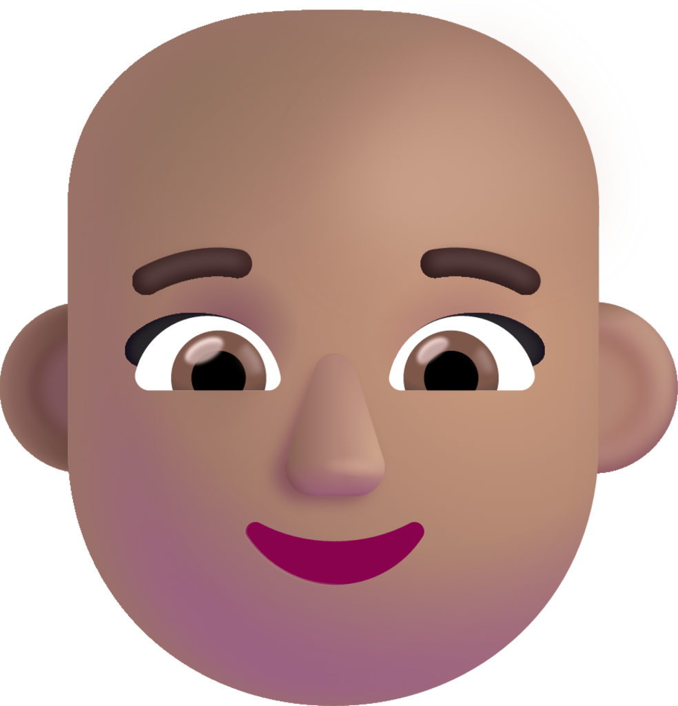 woman bald medium emoji