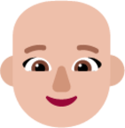 woman bald medium light emoji