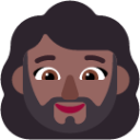 woman beard medium dark emoji