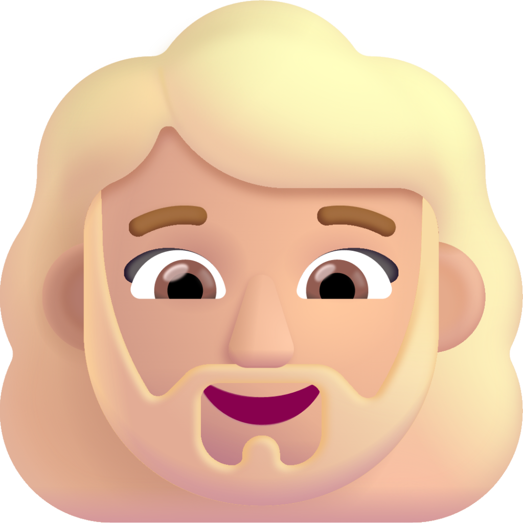 woman beard medium light emoji