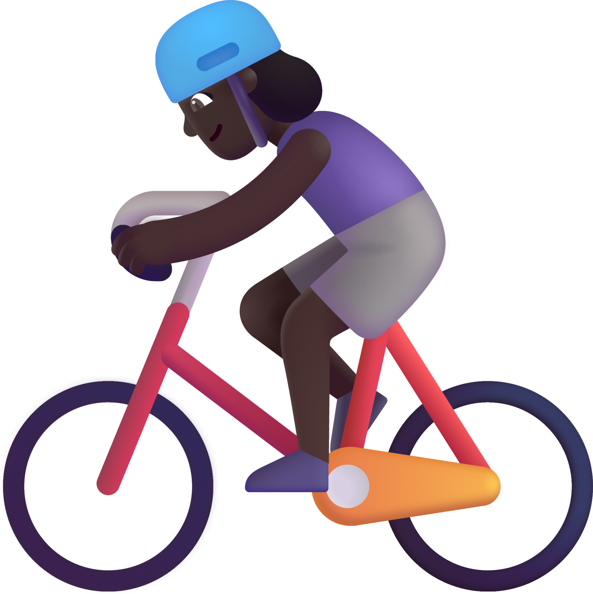 woman biking dark emoji