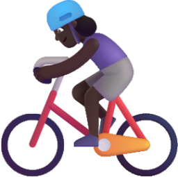 woman biking dark emoji