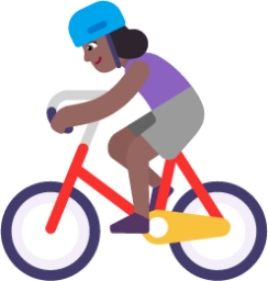 woman biking medium dark emoji