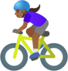 woman biking: medium-dark skin tone emoji