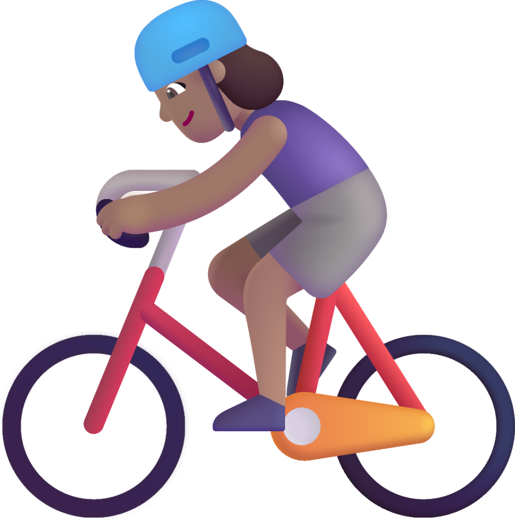 woman biking medium emoji