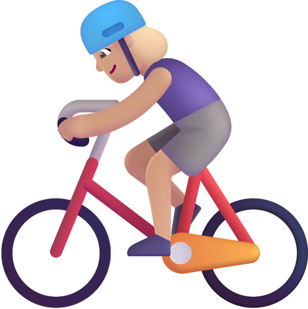 woman biking medium light emoji