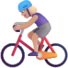 woman biking medium light emoji