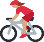 woman biking: medium skin tone emoji
