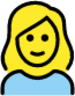 woman: blond hair emoji