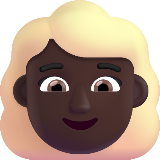 woman blonde hair dark emoji