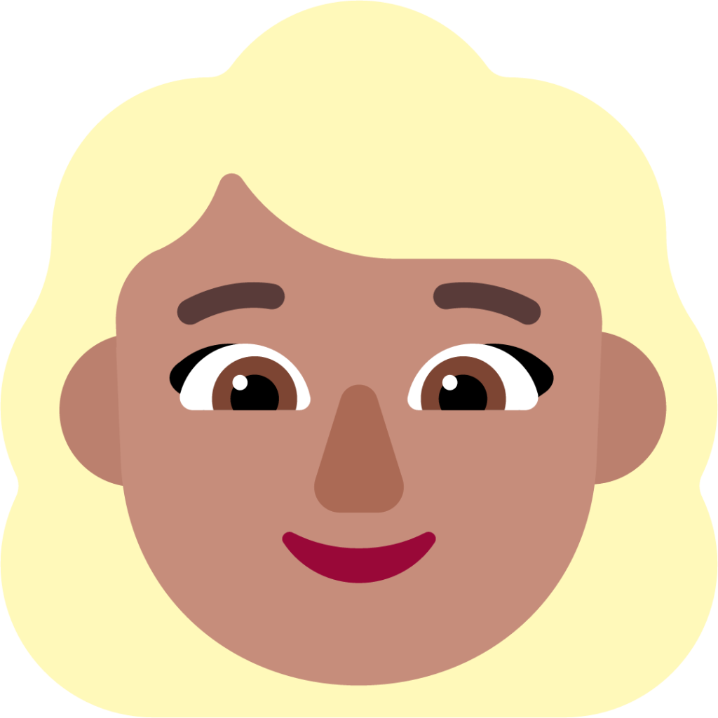 woman blonde hair medium emoji