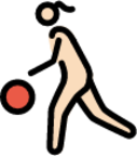 woman bouncing ball: light skin tone emoji