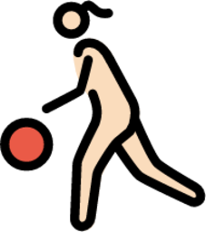woman bouncing ball: light skin tone emoji