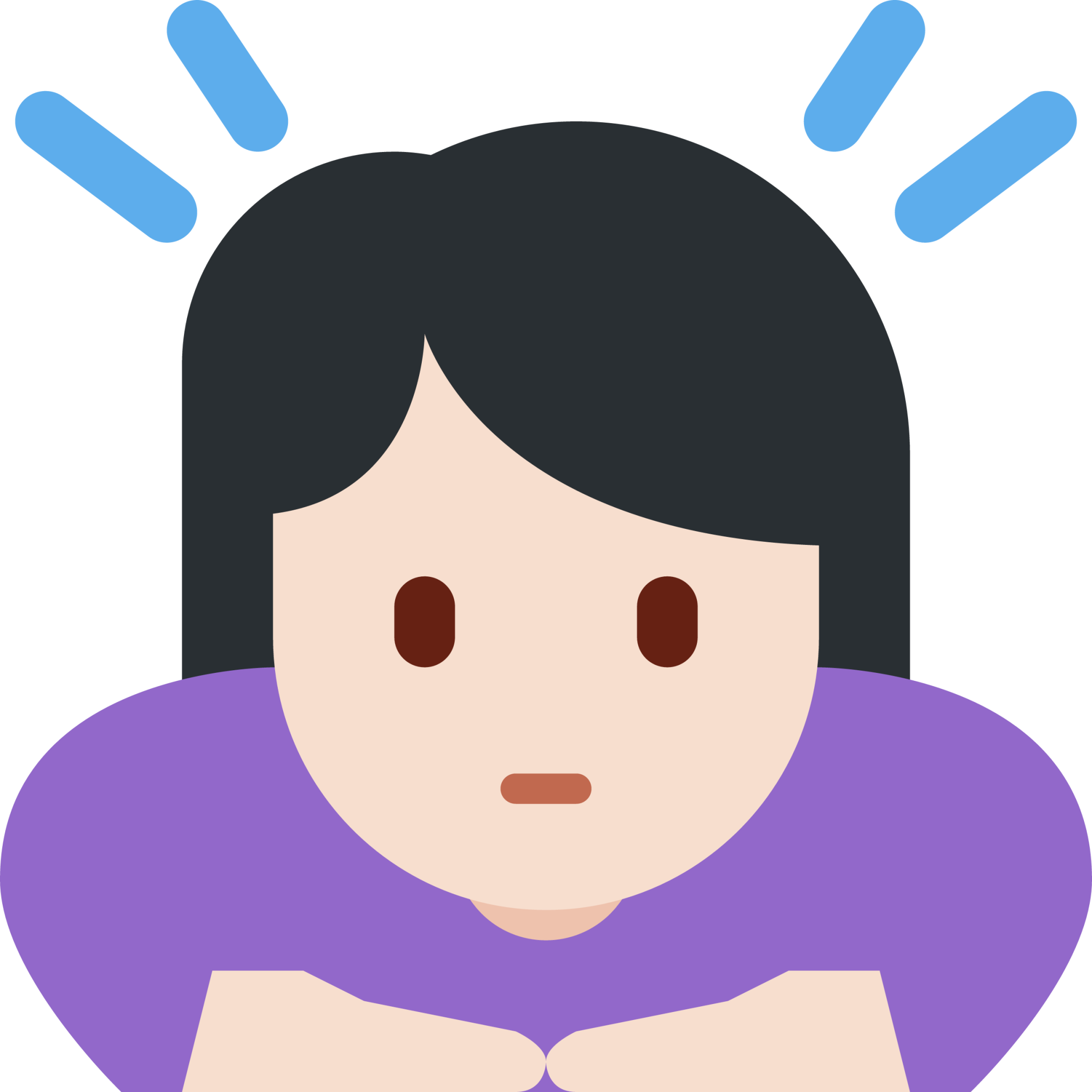 woman bowing: light skin tone emoji
