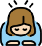 woman bowing: light skin tone emoji