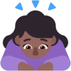 woman bowing medium dark emoji
