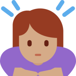 woman bowing: medium skin tone emoji