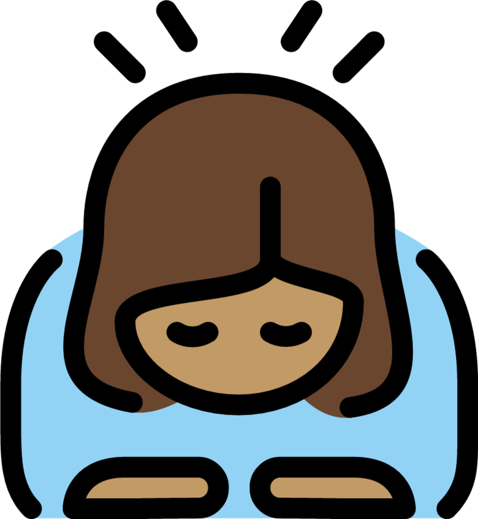 woman bowing: medium skin tone emoji