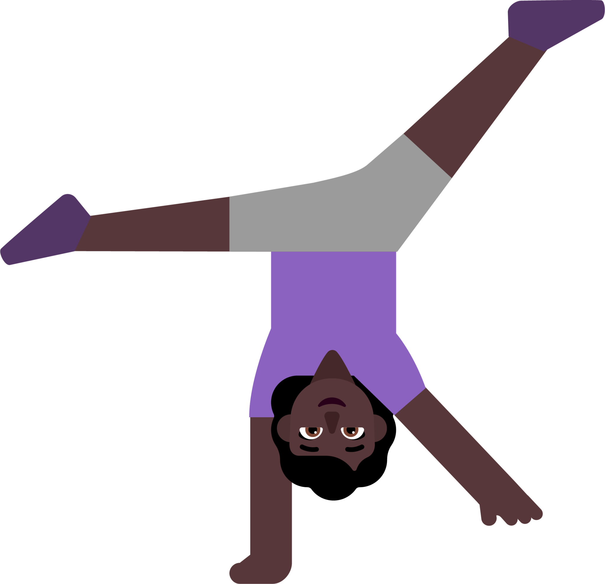 woman cartwheeling dark emoji