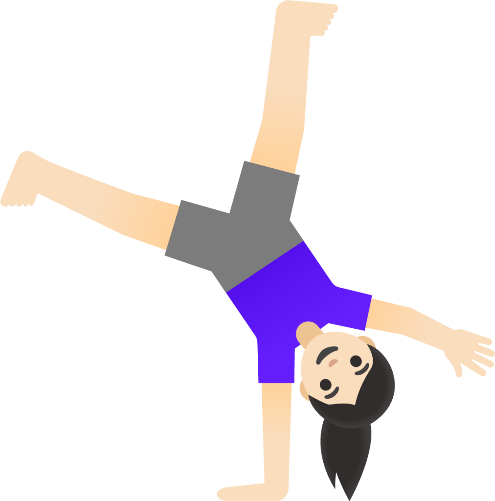 woman cartwheeling: light skin tone emoji