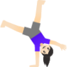 woman cartwheeling: light skin tone emoji
