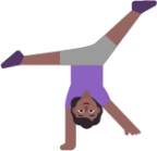 woman cartwheeling medium dark emoji