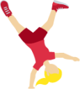 woman cartwheeling: medium-light skin tone emoji