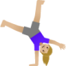 woman cartwheeling: medium-light skin tone emoji