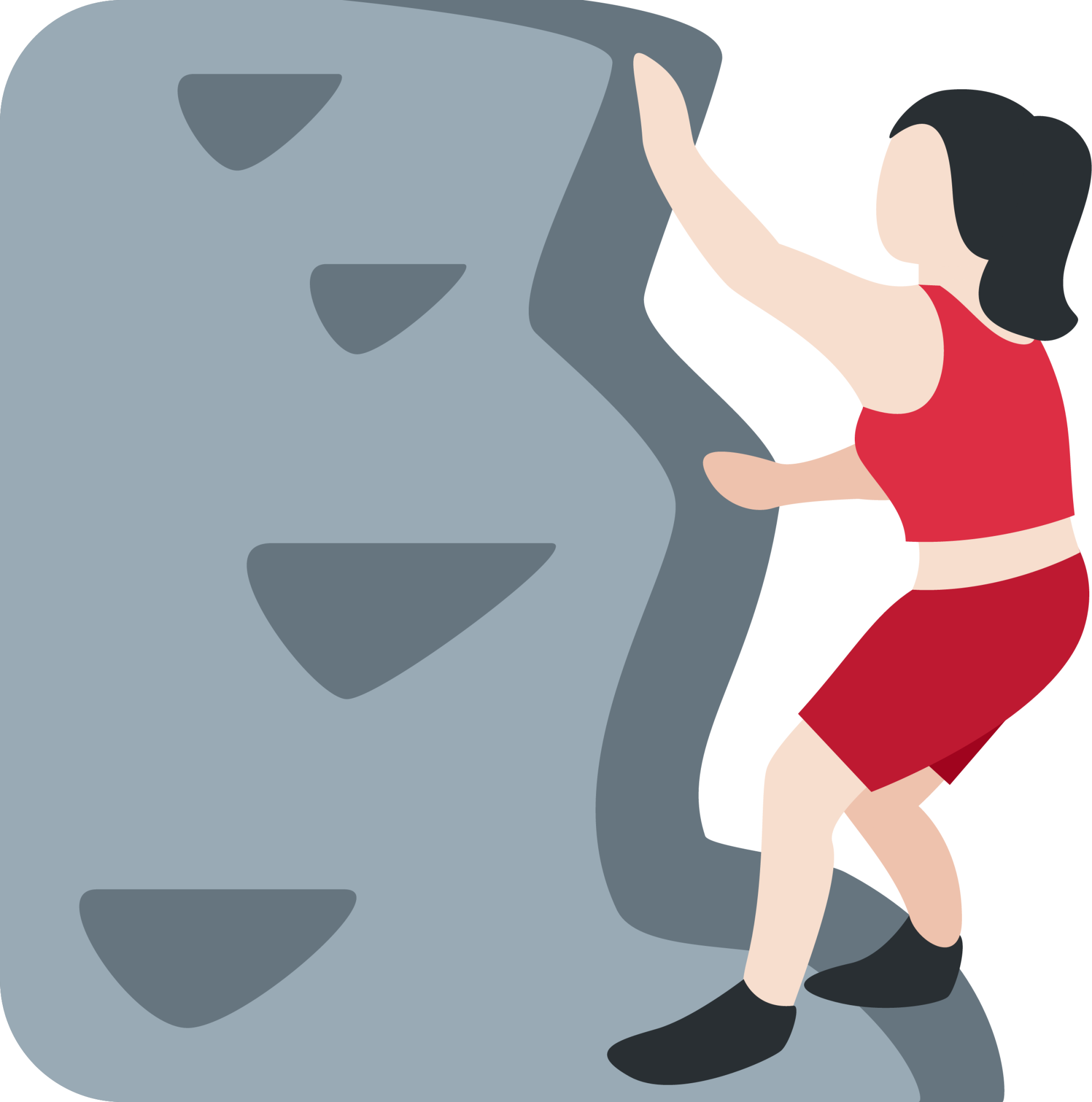 woman climbing: light skin tone emoji