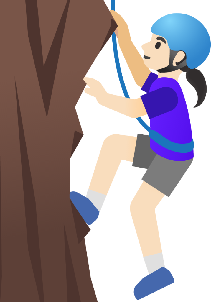 woman climbing: light skin tone emoji