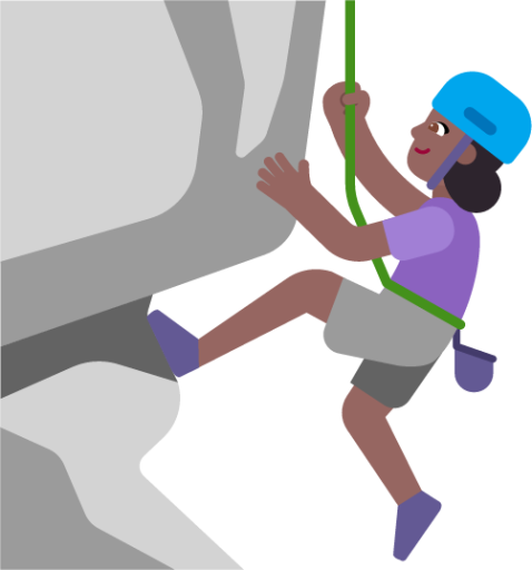 woman climbing medium dark emoji