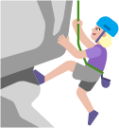 woman climbing medium light emoji