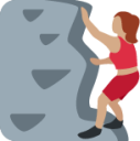 woman climbing: medium skin tone emoji