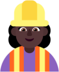 woman construction worker dark emoji