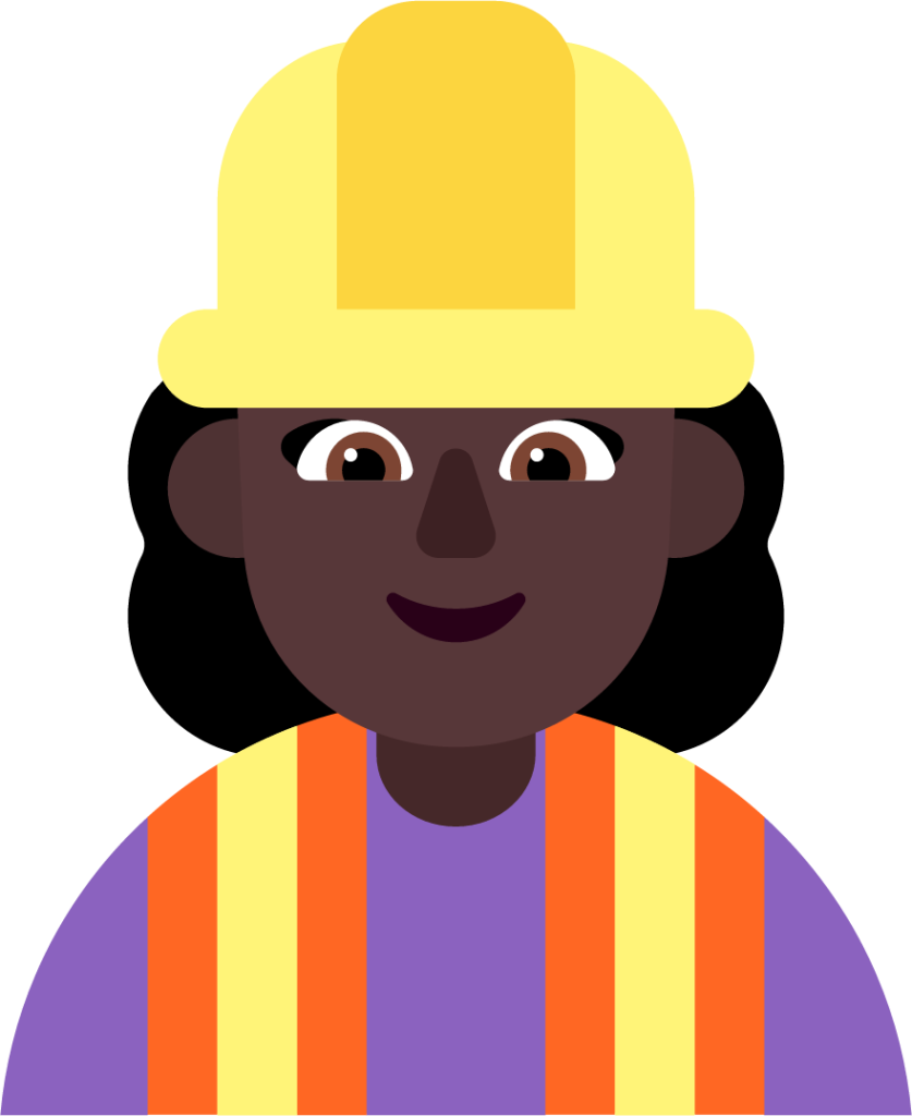 woman construction worker dark emoji