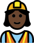 woman construction worker: dark skin tone emoji