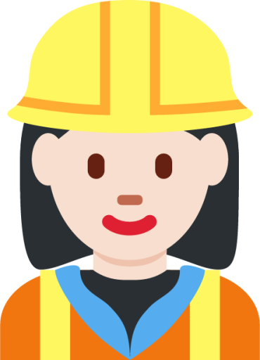 woman construction worker: light skin tone emoji