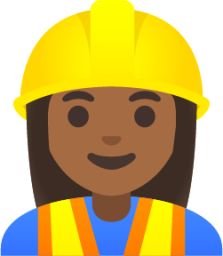 woman construction worker: medium-dark skin tone emoji