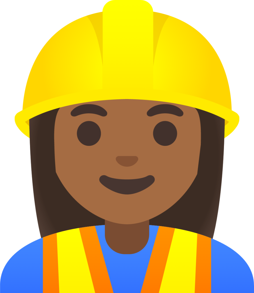 woman construction worker: medium-dark skin tone emoji